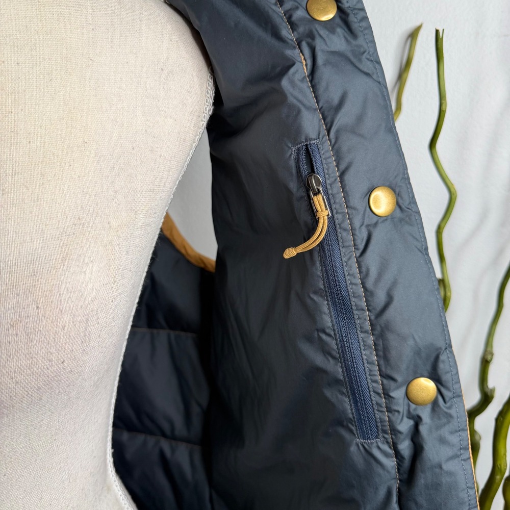 Patagonia Bivy Hooded Vest 600 Fill Down Colorblock Pitch Blue Women's Medium - Picture 9 of 11
